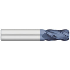 Corner Radius End Mill: 3/4" Dia, 1-1/2" LOC, 0.1250" Radius, 4 Flute, Solid Carbide