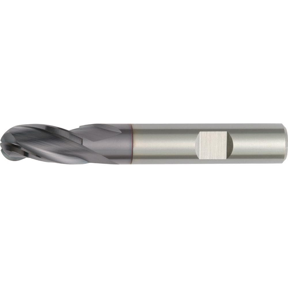 Ball End Mill: 6.00 mm Dia, 10.00 mm LOC, 3 Flute, Solid Carbide