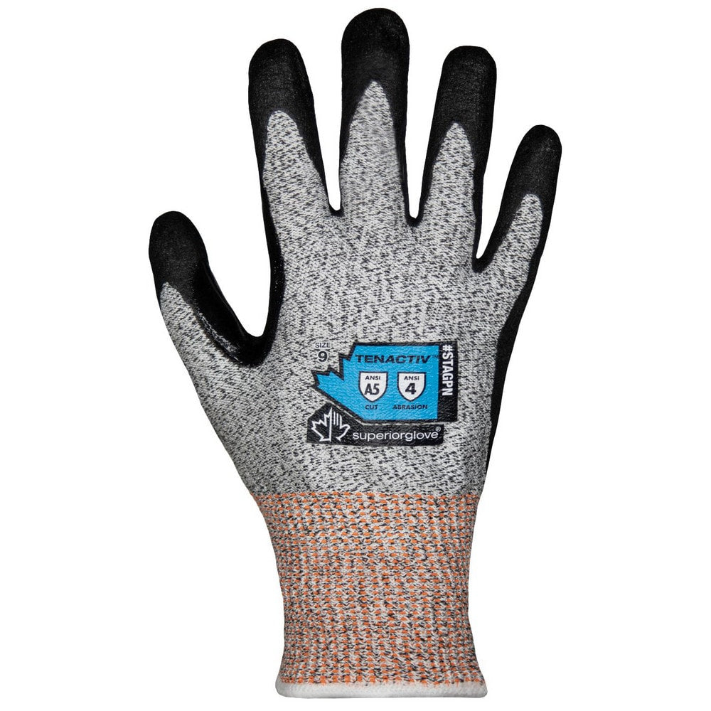 Cut, Puncture & Abrasion-Resistant Gloves: Superior Glove Works STAGPN, Size 3X-Large, ANSI Cut A5, ANSI Puncture 5, Micropore Nitrile, Engineered Yarn