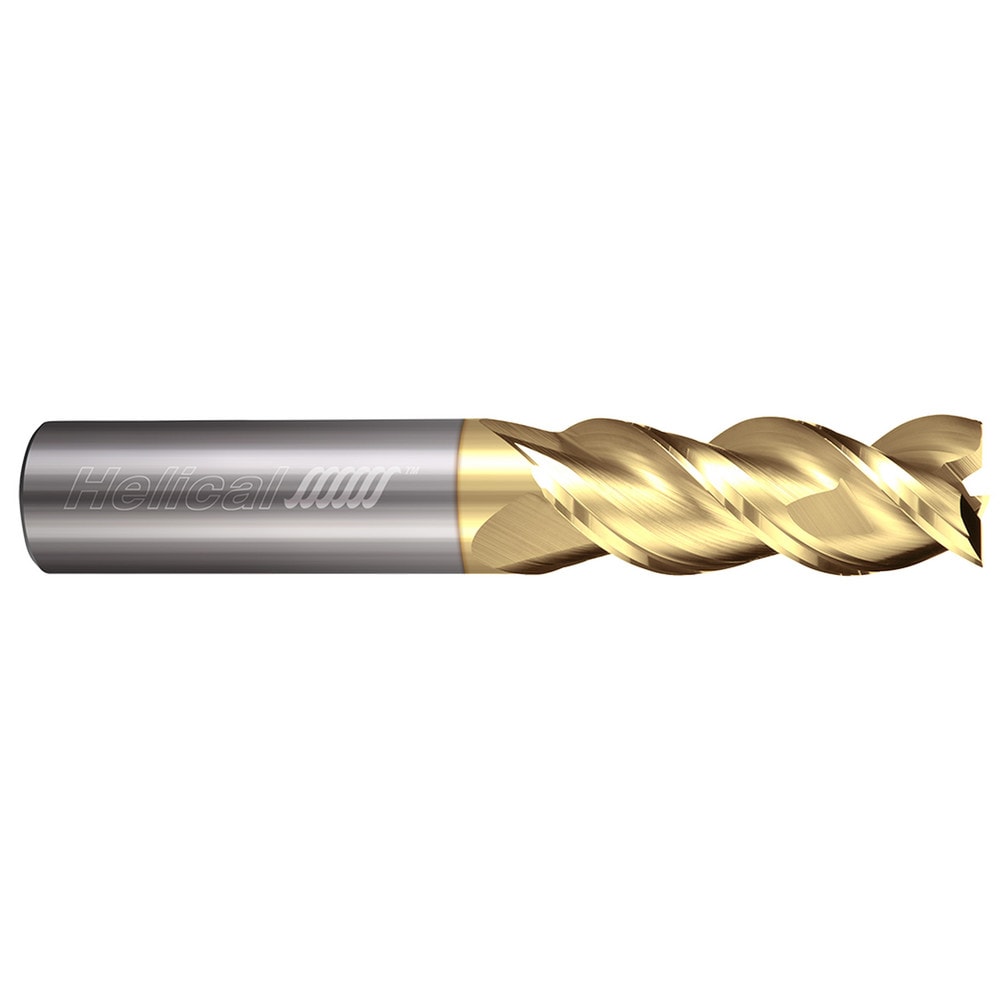 Square End Mill: 3/8" Dia, 1" LOC, 3 Flute, Solid Carbide