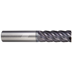 Square End Mill: 1/2" Dia, 1-1/4" LOC, 5 Flute, Solid Carbide