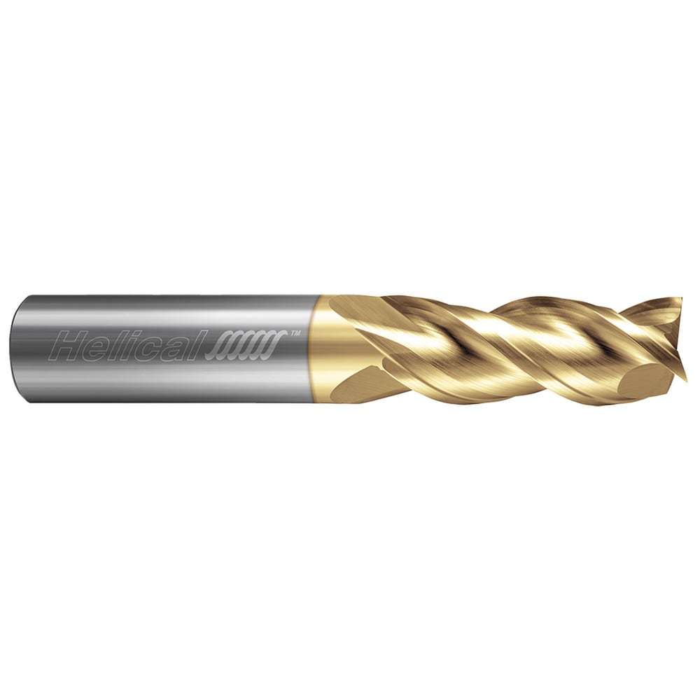 Square End Mill: 3/8" Dia, 3/4" LOC, 3 Flute, Solid Carbide