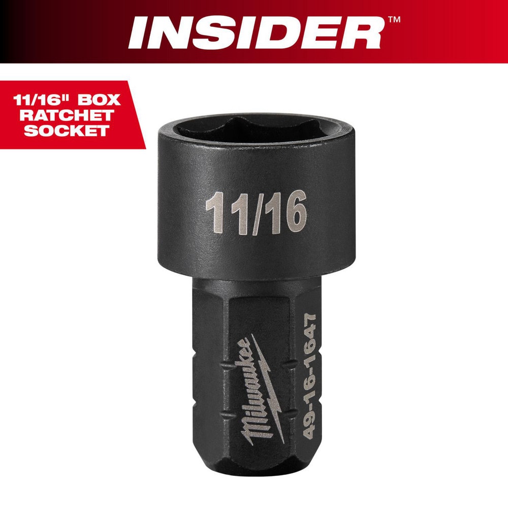 Impact Socket: 9/16" Drive, 11/16" Socket, Hex Drive