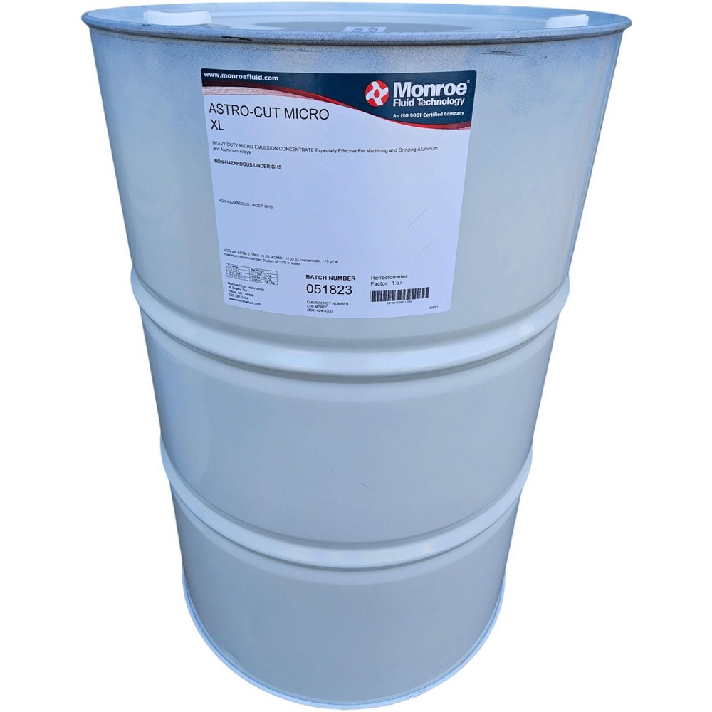 Anti-Foam, Coolant, Cutting, Drilling, Emulsion, Forming, Grinding, Honing, Machining, Metalworking, Microemulsion, Reaming, Sawing, Tapping & Turning Fluid: Monroe 55 gal Drum