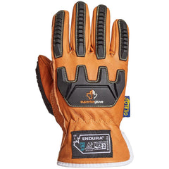 Cut, Puncture & Abrasion-Resistant Gloves: Superior Glove Works 378GKGVB, Size Medium, ANSI Cut A5, ANSI Puncture 4, Engineered Yarn Lined, Goatskin