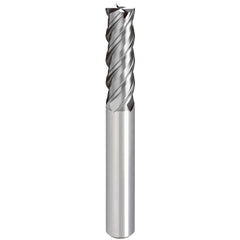 Square End Mill: 1/8" Dia, 1/2" LOC, 4 Flute, Solid Carbide