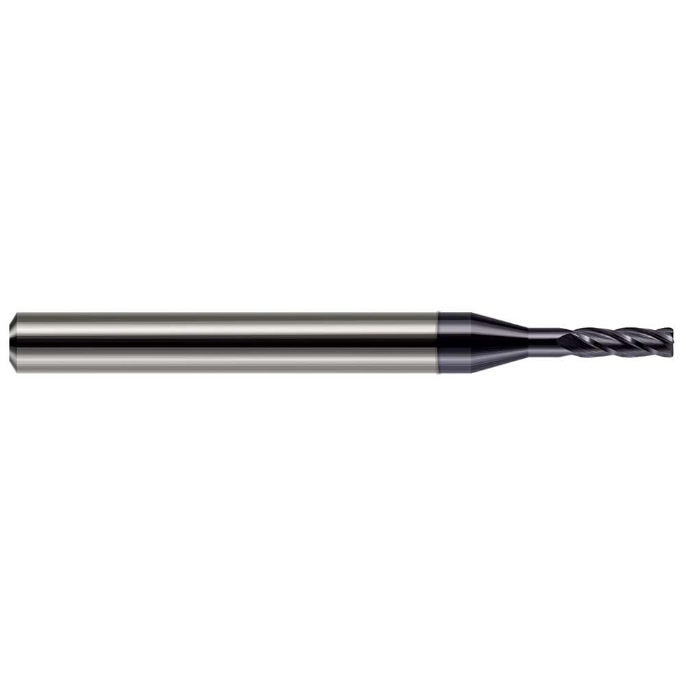 Corner Radius End Mill: 9/64" Dia, 27/64" LOC, 0.0100" Radius, 4 Flute, Solid Carbide