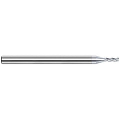 Corner Radius End Mill: 1/4" Dia, 3/8" LOC, 0.0050" Radius, 3 Flute, Solid Carbide