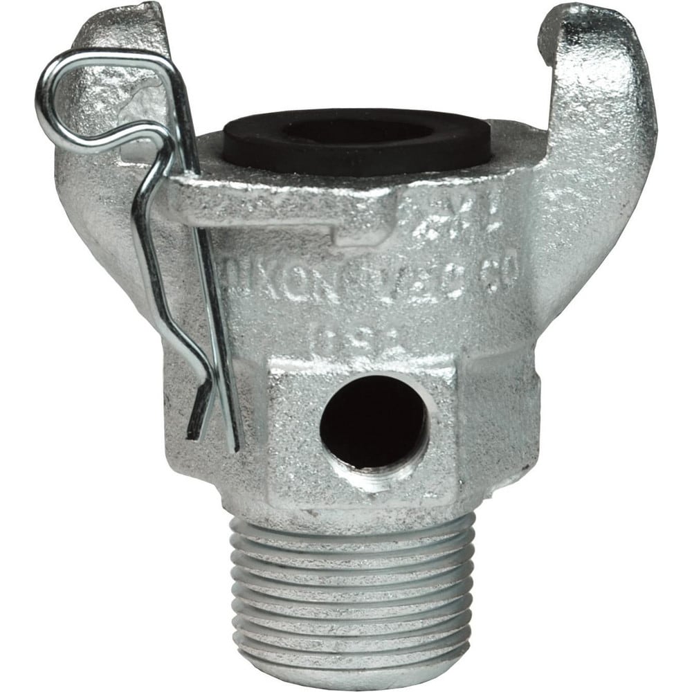 Universal Hose Couplings; Type: Male Ends with Gauge Port; Material: Plated Iron; Thread Size: 3/4; Thread Standard: NPT; Connection Type: Threaded; Maximum Pressure: 150 psi