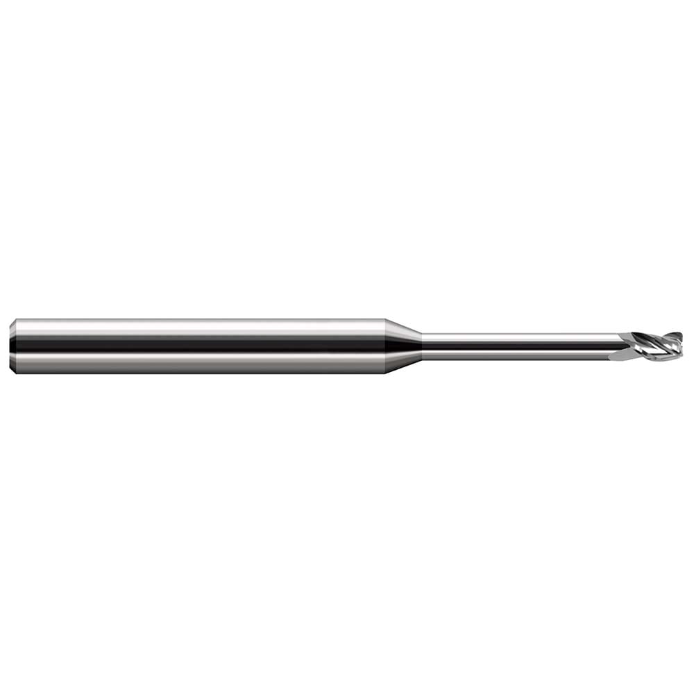 Corner Radius End Mill: 1/16" Dia, 3/32" LOC, 0.0100" Radius, 4 Flute, Solid Carbide