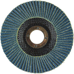 Flap Disc:  4-1/2" Dia, 7/8" Hole, 36 Grit, Zirconia Alumina, Type 29