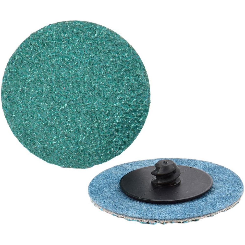 Quick-Change Disc: Type R, 3" Dia, 24 Grit, Zirconia Alumina, Coated