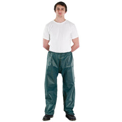 Disposable Pants; Protection Type: Chemical-Resistant, Chemical Warfare Agents; Size: 3X-Large; Waist Size: 52; Color: Green; Material: Multi-Layer Non-Woven Barrier Laminate Fabric; Number Of Pockets: 0.000; Closure Type: Elastic