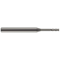 Corner Radius End Mill: 9/64" Dia, 27/64" LOC, 0.0100" Radius, 4 Flute, Solid Carbide