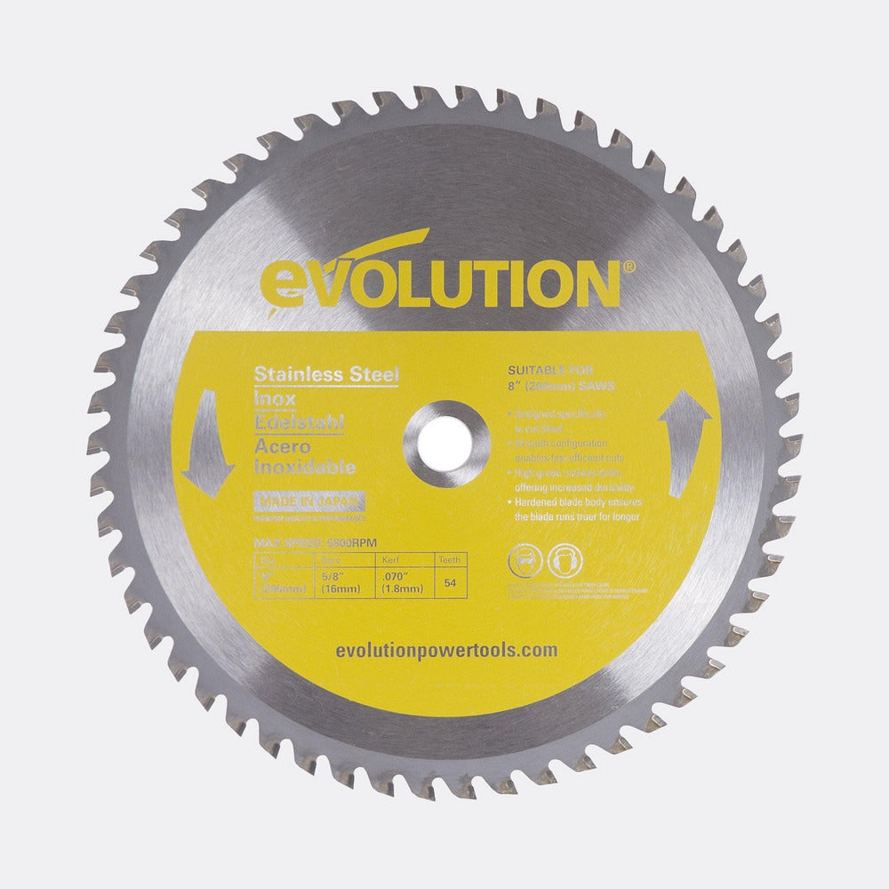 Wet & Dry-Cut Saw Blade: 8" Dia, 5/8" Arbor Hole, 54 Teeth