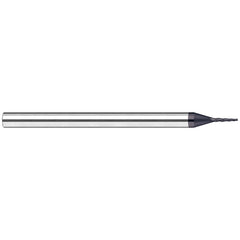 Tapered End Mill: 5 deg Angle per Side, 1/64" Small Dia, 5/64" LOC, 4 Flute, Tapered End