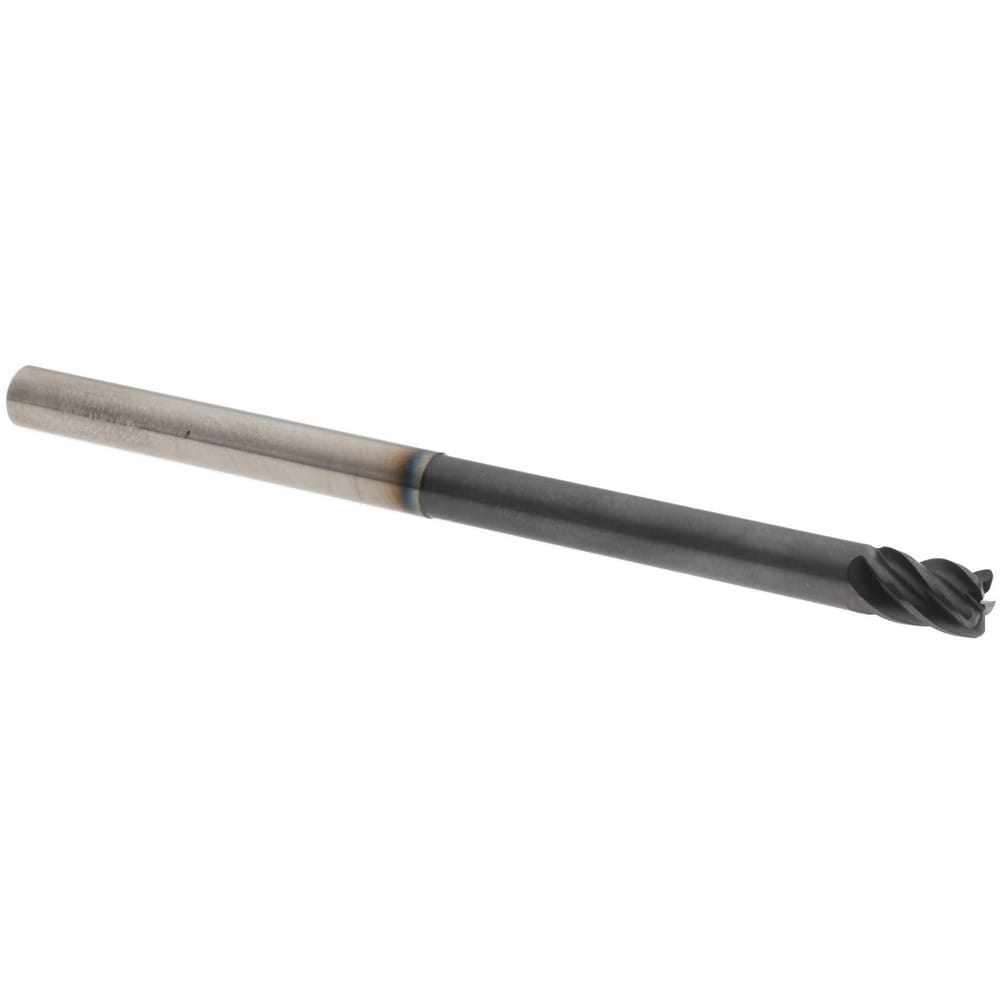 Corner Radius End Mill: 1/4" Dia, 3/8" LOC, 38 deg Helix, Corner Radius End, Centercutting Series HS