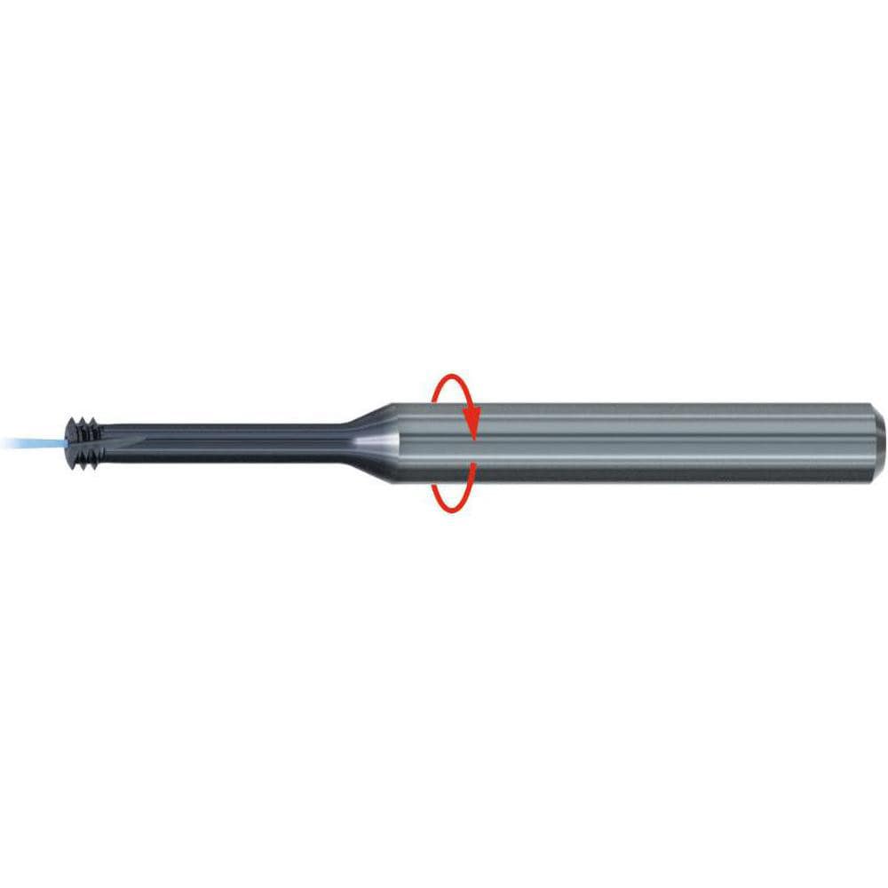 Helical Flute Thread Mill: #10-24, 3 Flute, 4.00 mm Shank Dia, Solid Carbide