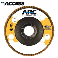 Flap Disc:  7" Dia, 7/8" Hole, 40 Grit, Ceramic Alumina, Type 27