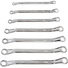 Offset Box End Wrench Set: 7 Pc, Metric