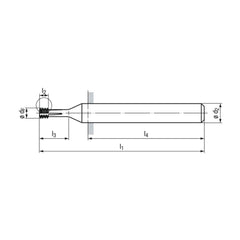 Helical Flute Thread Mill: M4x0.7, 4 Flute, 6.00 mm Shank Dia, Solid Carbide