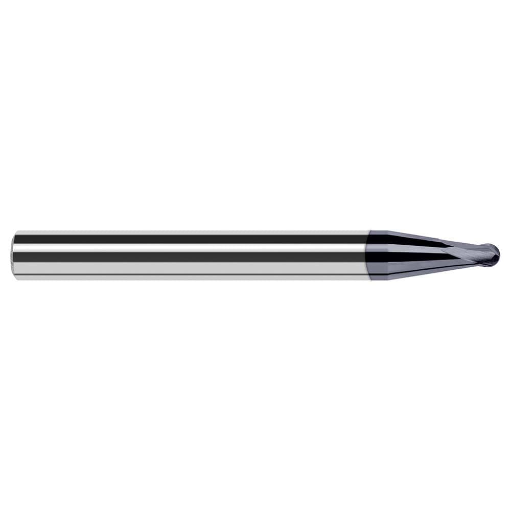 Ball End Mill: 1/32" Dia, 0.0250" LOC, 2 Flute, Solid Carbide