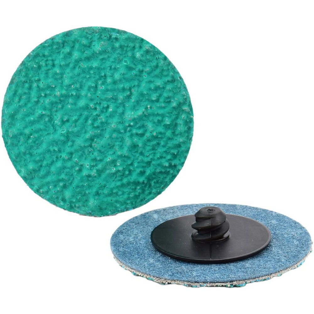 Quick-Change Disc: Type R, 1-1/2" Dia, 60 Grit, Zirconia Alumina, Coated