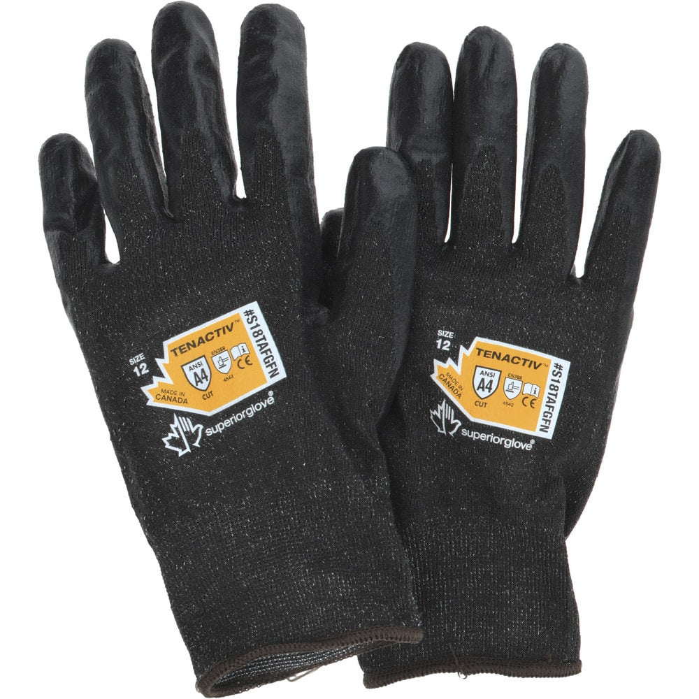 Cut, Puncture & Abrasion-Resistant Gloves: Superior Glove Works S18TAFGFN, Size 3X-Large, ANSI Cut A4, ANSI Puncture 4, Foam Nitrile, TenActiv