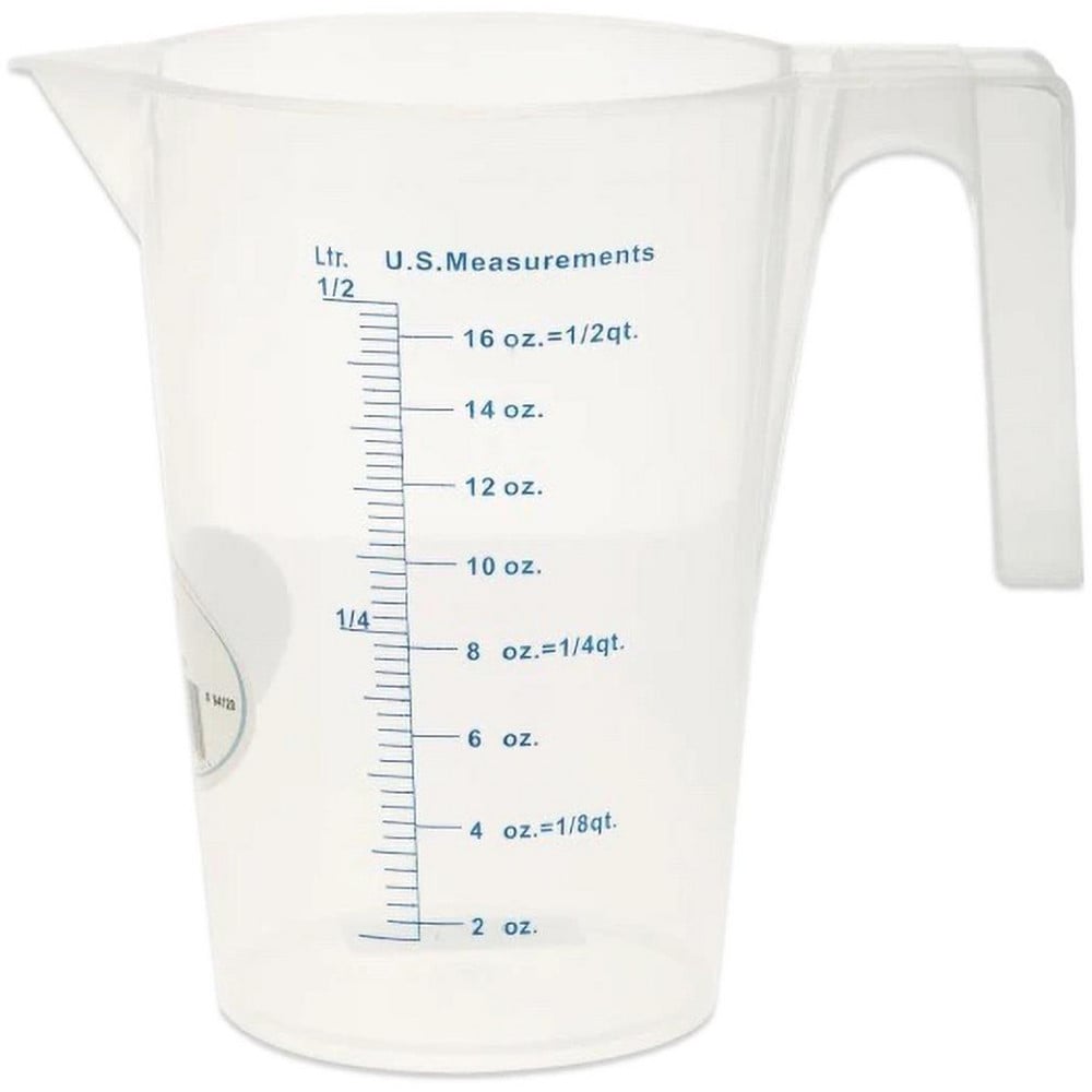 Beakers & Pipettes; Beaker Type: Pitcher; Beaker Form: Tall Form; Volume Capacity: 500.0; Material: Polypropylene; Handle Included: Yes; Overall Length: 5.50; Overall Diameter: 3.500; Maximum Temperature: 212 F