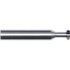 Convex Radius Cutters; Connection Type: Shank; Cutter Material: Solid Carbide; Relief Style: Profile Ground; Cutter Radius: 0.0469 in; Finish/Coating: Uncoated; Cutter Diameter: 0.5000 in; Cutting Width: 0.0938 in; Weldon Flat: No