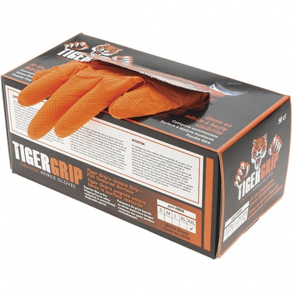 Disposable Gloves: Size 2X-Large, 7.0 mil, Nitrile, Powder-Free