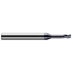 Corner Radius End Mill: 1/16" Dia, 3/32" LOC, 0.0100" Radius, 4 Flute, Solid Carbide