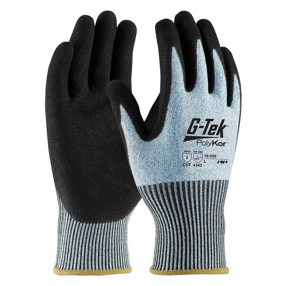 Cut, Puncture & Abrasion-Resistant Gloves: G-Tek 16-330, Size Small, ANSI Cut A2, ANSI Puncture 2, Nitrile, PolyKor