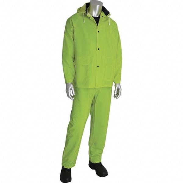 Suit with Pants: Size 2XL, High-Visibility Green, Polyester & PVC