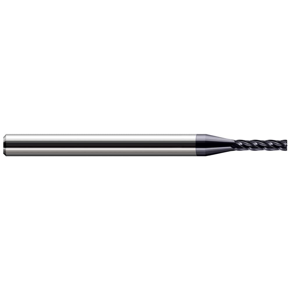 Corner Radius End Mill: 0.0400" Dia, 13/64" LOC, 0.0100" Radius, 4 Flute, Solid Carbide