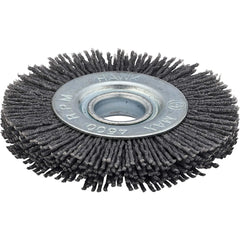 Wheel Brush: 6" Wheel Dia, 1/2" Face Width, 0.0350" Wire Dia,  Crimped