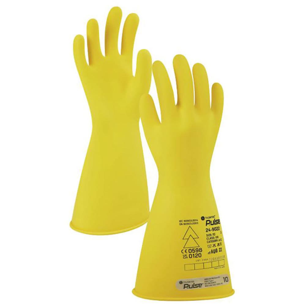 Rubber Linesman Gloves: Pulse Pulse, Size Medium, 14" Long