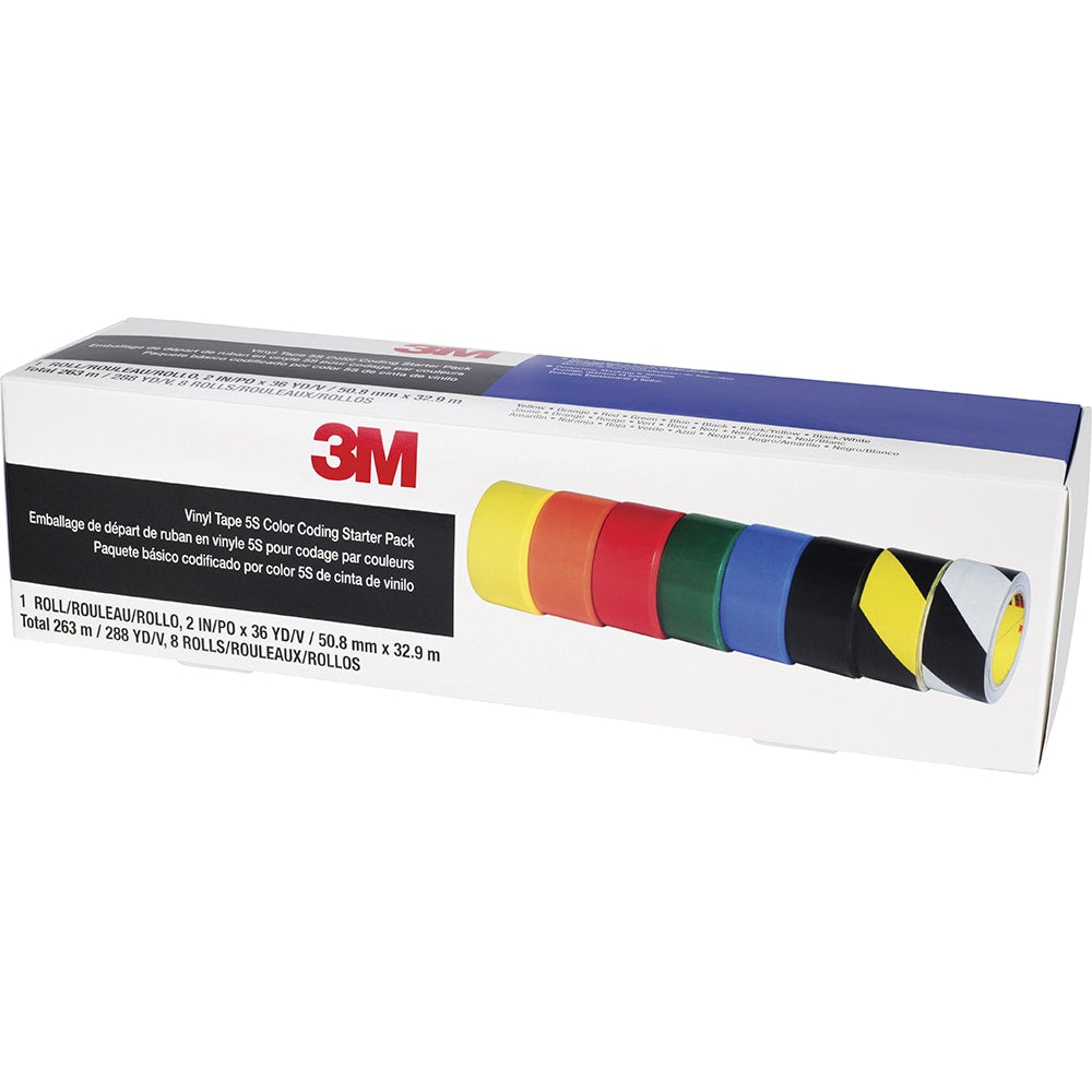 Masking Tape: 2" Wide, 36 yd Long, 5.2 mil Thick, Blue, Black, Brown, Green, Orange, Purple, Red, Yellow & White