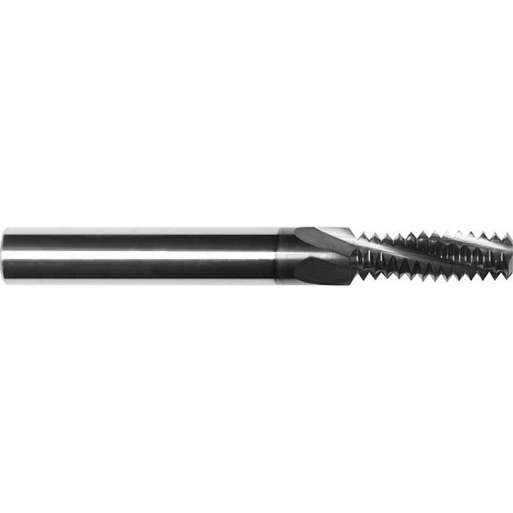 Helical Flute Thread Mill: 3/8-16, Internal & External, 4 Flute, 0.3125" Shank Dia, Solid Carbide