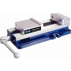 TE-CO 4" single-station vise; 6" vise opening, 2.250" bed height, 0.001" repeatability, 7,000 clamping force