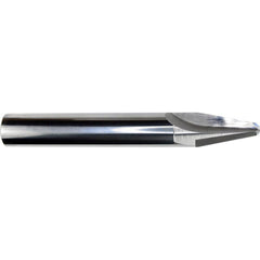 Tapered End Mill: 5 deg Angle per Side, 3/32" Small Dia, 0.8900" LOC, 1 Flute, Corner Radius End