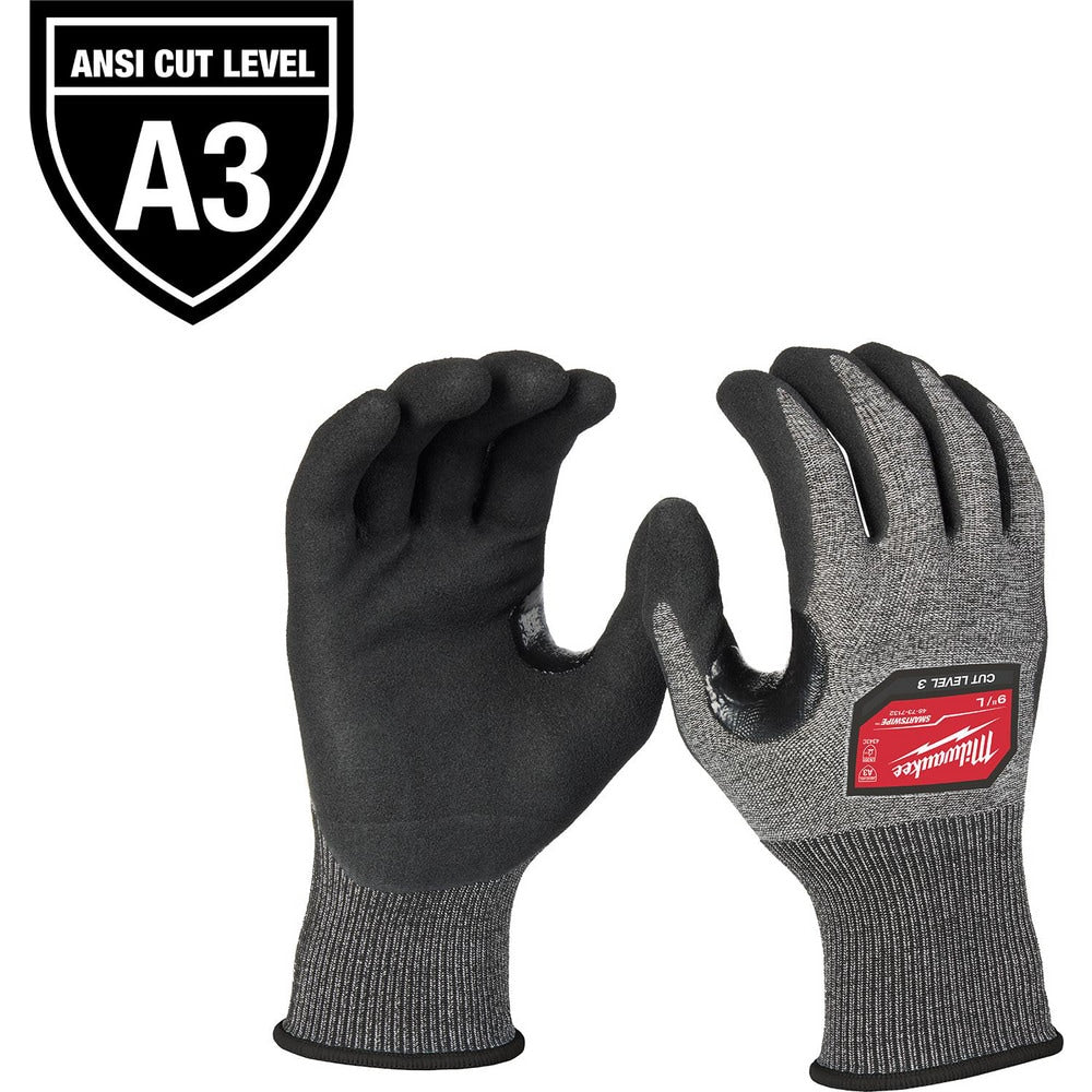 Cut-Resistant Gloves: Milwaukee 48-73, Size Small, ANSI Cut A3, ANSI Puncture 0, Nitrile, Polyethylene