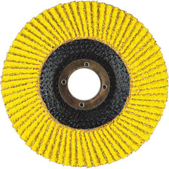 Flap Disc:  6" Dia, 7/8" Hole, 80 Grit, Zirconia Alumina, Type 29