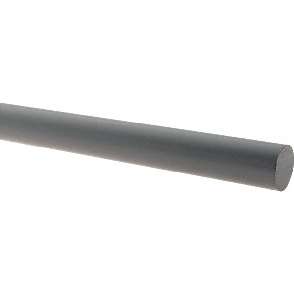 Plastic Rod: Chlorinated Polyvinyl Chloride, 5' Long, 1-1/8" Dia, Gray