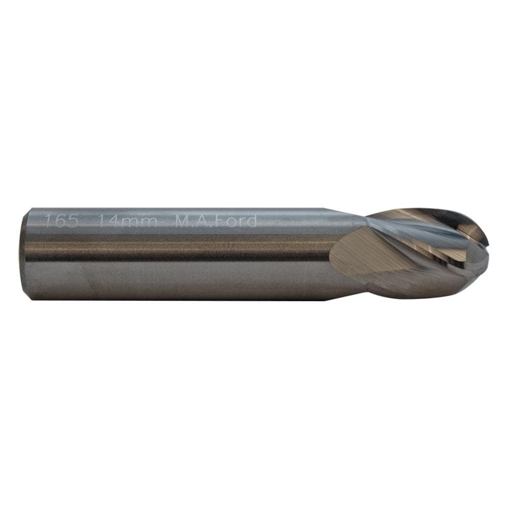 Ball End Mill: 0.1181" Dia, 6.00 mm LOC, 4 Flute, Solid Carbide