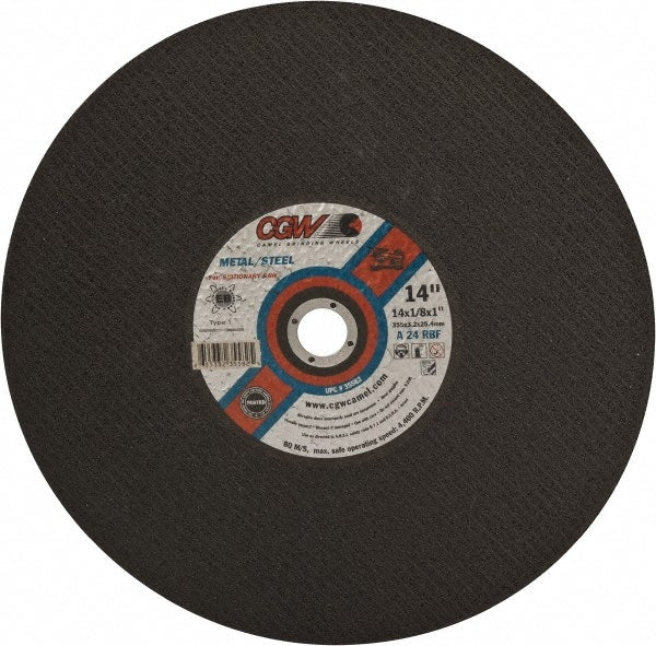 Cutoff Wheel: Type 1 (01/41), 14" Dia, 1/8" Thick, Aluminum Oxide