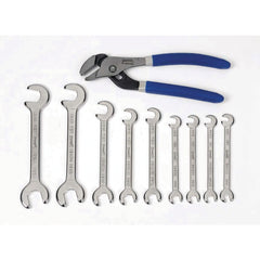 Plier Sets; Plier Type Included: Assortment; Container Type: Pouch; Handle Material: Double Dip; Includes: (9) Metric Double Open End Wrenches & (1) 5" Superjoint Utility Plier; Insulated: No; Tether Style: Not Tether Capable