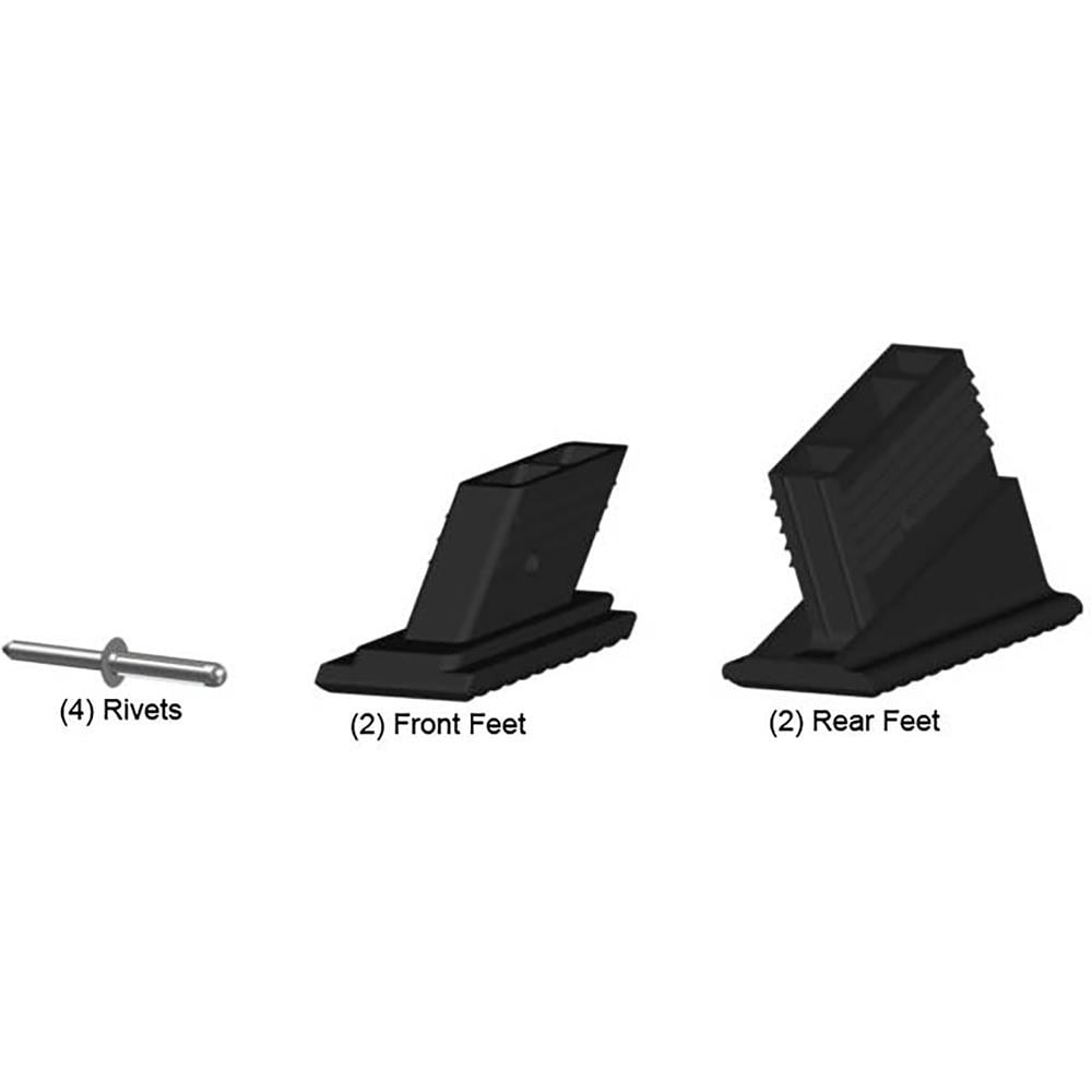 Ladder Accessories; Accessory Type: Replacement Feet Kit; For Use With: Jumbo Step; Material: Plastic; Overall Height: 4.5 in