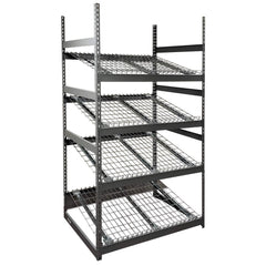 Storage Racks; Rack Type: Gravity Flow Rack; Overall Width (Inch): 48; Overall Height (Inch): 72; Overall Depth (Inch): 36; Material: Steel; Color: Silver; Finish: Powder Coated