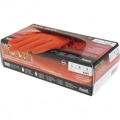 Disposable Gloves: Series Microflex Blaze, Size Large, 5.1 mil, Not Coated, Nitrile, General Purpose Grade, Powder-Free